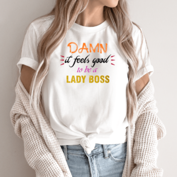 Unisex marškinėliai su spauda „Lady Boss“