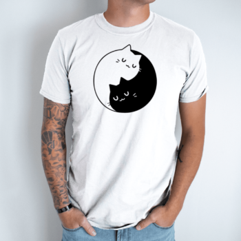 Unisex marškinėliai su spauda „Black-White“