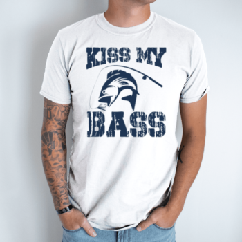 Unisex marškinėliai su spauda „Kiss my Bass“