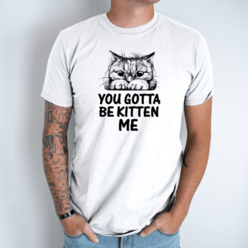 Unisex marškinėliai su spauda „Kitten me“