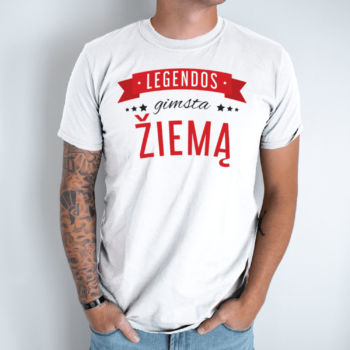 Unisex marškinėliai su spauda „Legendos gimsta žiemą“