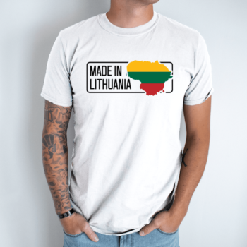 Unisex marškinėliai su spauda „Made in Lithuania“