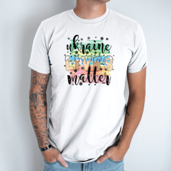 Unisex marškinėliai su spauda „Ukraine lives matter““