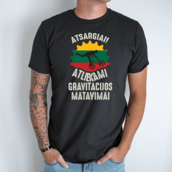 Unisex marškinėliai su spauda “Gravitacijos matavimai”