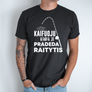 Unisex marškinėliai su spauda „Kaifuoju“