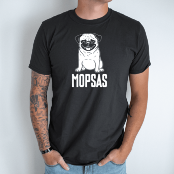 Unisex marškinėliai su spauda „Mopsas“