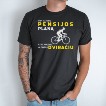 Unisex marškinėliai su spauda “Pensijos planas”