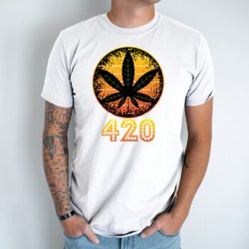 Unisex marškinėliai su spauda „Kanapė 420“