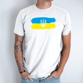Unisex marškinėliai su spauda „Ukrainos vėliava“