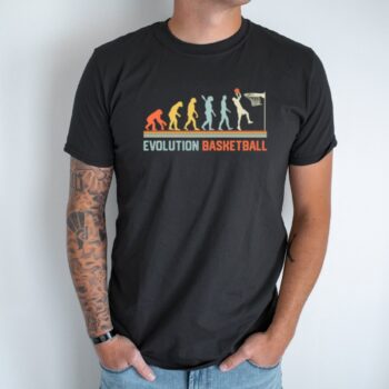 Unisex marškinėliai su spauda „Krepšinio evoliucija“