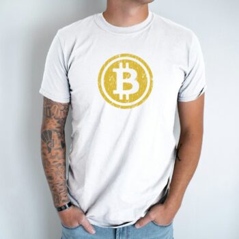Unisex marškinėliai su spauda „Bitcoin“