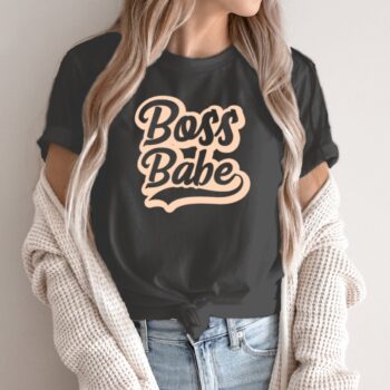 Unisex marškinėliai su spauda „Boss Babe“