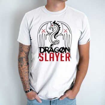 Unisex marškinėliai su spauda „Dragon Slayer“