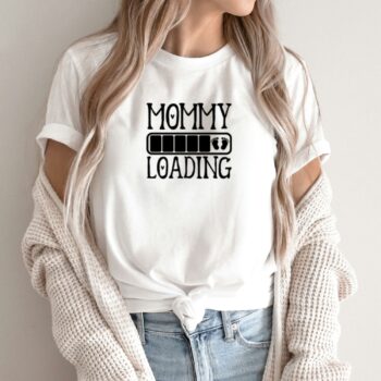 Unisex marškinėliai su spauda „Mommy Loading“