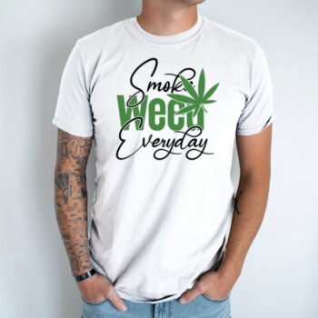 Unisex marškinėliai su spauda „Smoke Weed Everyday“