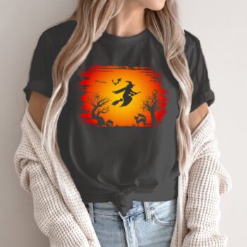Unisex marškinėliai su spauda „Saulėlydžio ragana“
