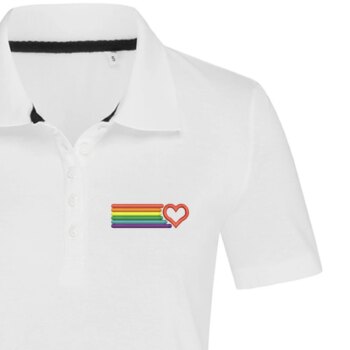 Moteriški polo marškinėliai „LGBT širdutė“