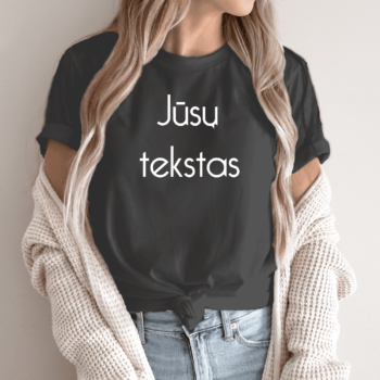 Unisex marškinėliai su spauda „Jūsų tekstas“