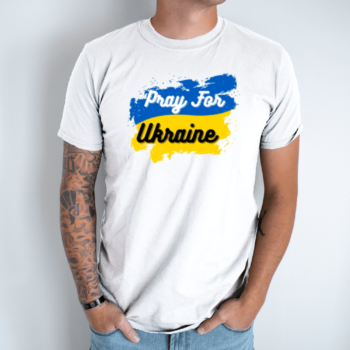 Unisex marškinėliai su spauda „Pray for Ukraine“