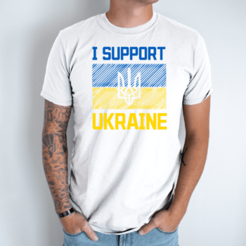 Unisex marškinėliai su spauda „Support Ukraine“