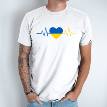 Unisex marškinėliai su spauda „Ukrainos pulsas“