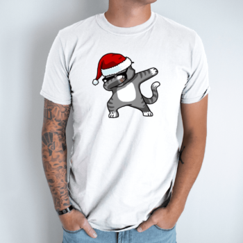 Unisex marškinėliai su spauda „Dabbing Cat“