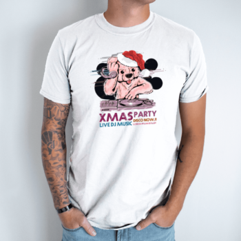 Unisex marškinėliai su spauda „Kalėdinis Dj’us“