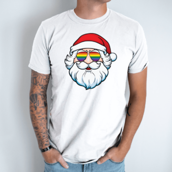 Unisex marškinėliai su spauda „LGBT Santa“