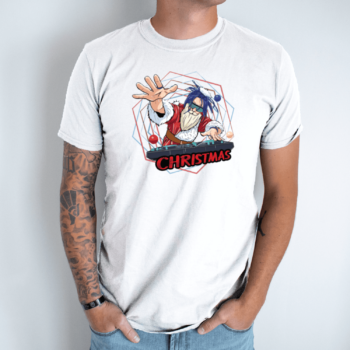 Unisex marškinėliai su spauda „Santa DJ“