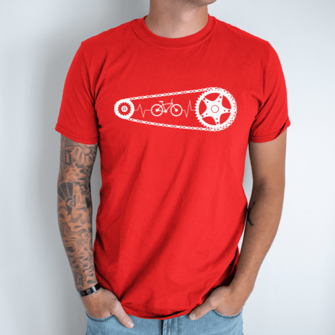 raudona-cycling-heartbeat-unisex-tshirt-bicycle