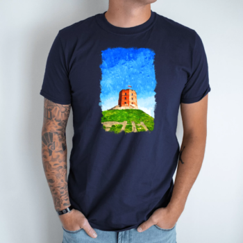 Unisex marškinėliai su spauda „Gedimino bokštas“