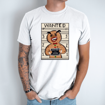 Unisex marškinėliai su spauda „Wanted“