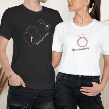 Unisex marškinėliai porai „Meilės priesaika“