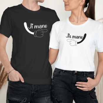 Unisex marškinėliai porai „Jis/Ji Mano“