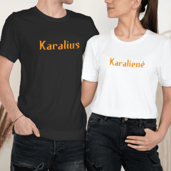 Unisex marškinėliai porai „Karalių pora“