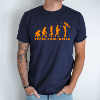Unisex marškinėliai su spauda „Tėčio Evoliucija“