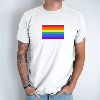 Unisex marškinėliai su spauda „LGBT vėliava“