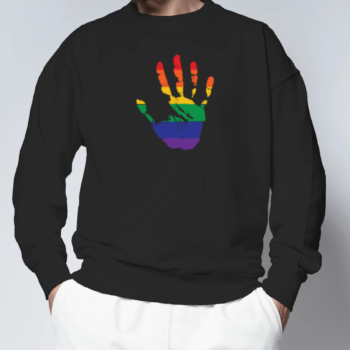 Unisex džemperis su spauda „LGBT ranka“