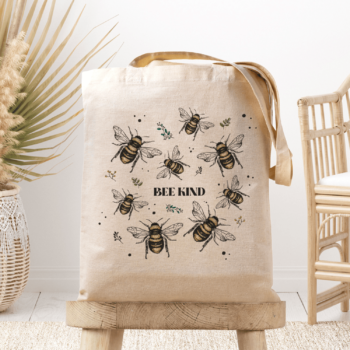 Medžiaginis maišelis su spauda „Bee Kind“