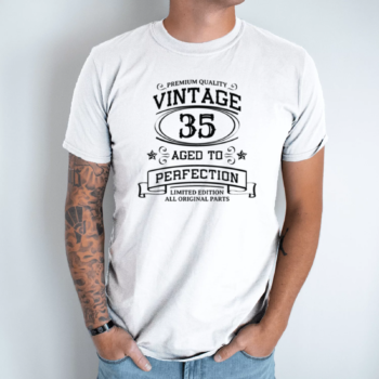 Unisex marškinėliai su spauda „Vintage 35“