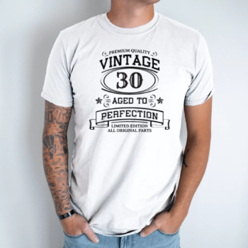 Unisex marškinėliai su spauda „Vintage 30“