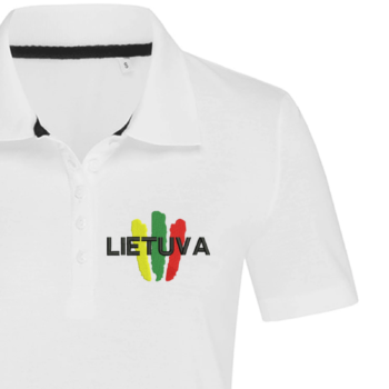 Moteriški polo marškinėliai „Trispalvė Lietuva”