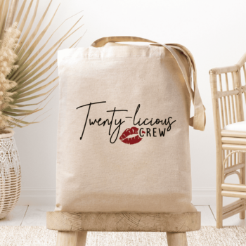 Medžiaginis maišelis su spauda „Twenty licious“
