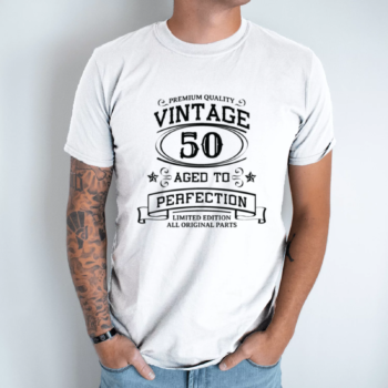 Unisex marškinėliai su spauda „Vintage 50 Years“