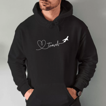 Unisex džemperis su spauda „Travel Širdelė“