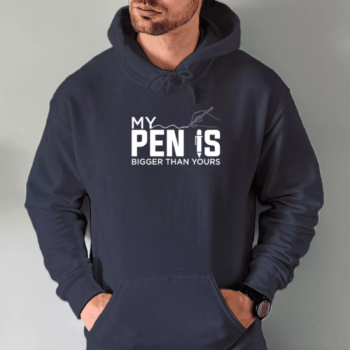 Unisex džemperis su spauda „My Pen Is Bigger“