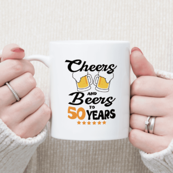 Puodelis „Cheers and beers to 50 Years“