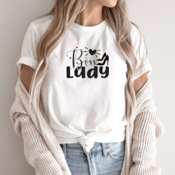 Unisex marškinėliai su spauda „Boss Lady“