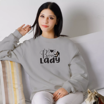 Unisex džemperis su spauda „Boss Lady“