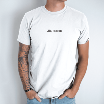 Siuvinėti unisex marškinėliai „Jūsų tekstas“